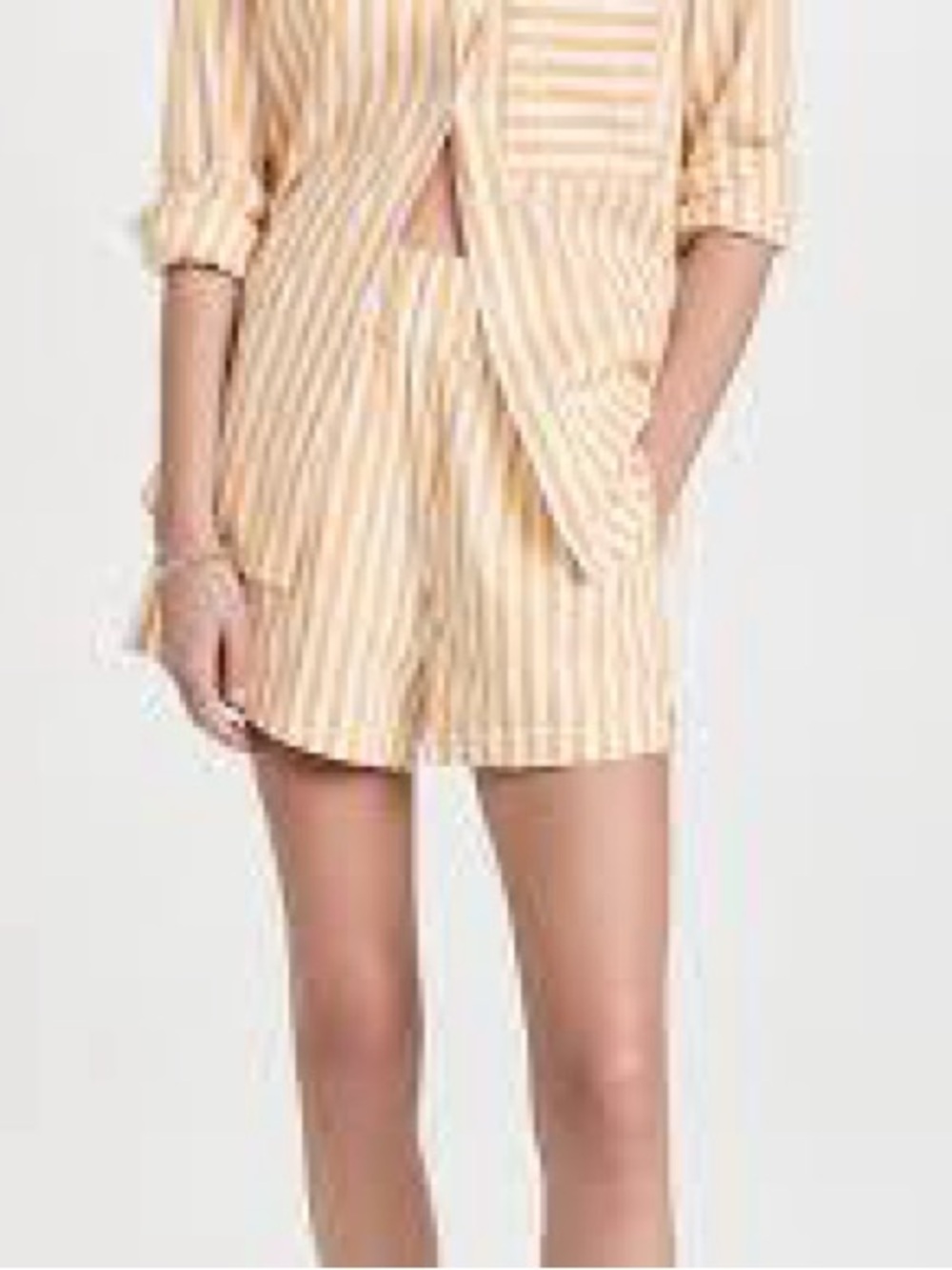 AYR staycation shorts Striped Yellow-Beige Summer “ Mac and cheese”
